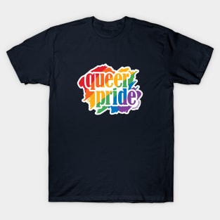 Queer Pride Painted Rainbow (dark colors) T-Shirt